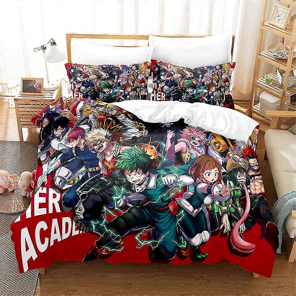 Conjunto de Cama de Microfibra Macia para Fãs de My Hero Academia, Inclui Capa de Edredom e Fronhas - Twin a King Size