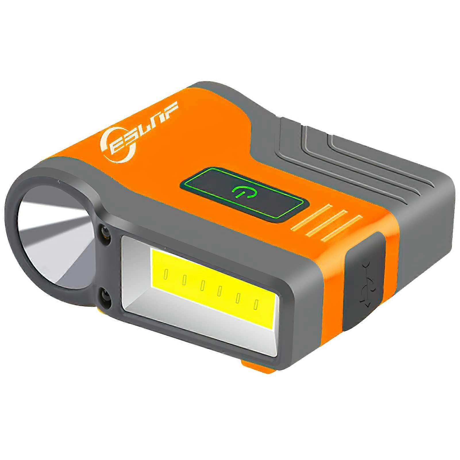 LED Clip Headlamp Waterproof Rechargeable Headlamp with Sensor Control (orange)