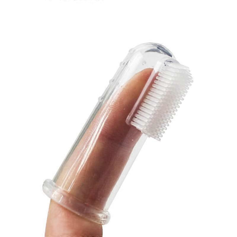 PULABO Super Soft Pet Finger Toothbrush for Dogs and Cats, Portable Bad Breath and Tartar Cleaning Tool, Ideal for Small Pets