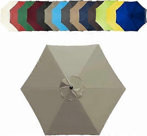日傘用交換カバー 2m/7m/300cm、6本/8本、UVカットポリエステル(ブラック、6本リブ7m)