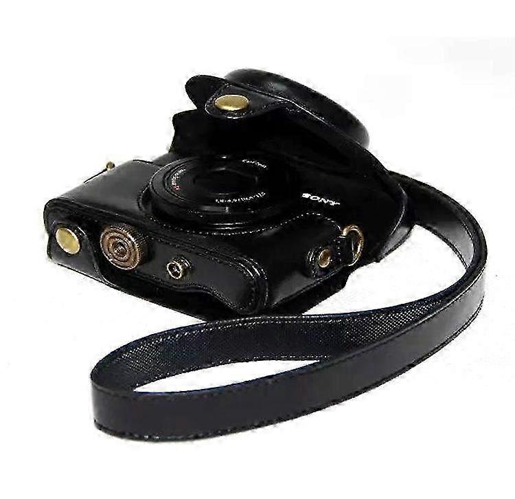 Retro PU Custodia in pelle per Sony DSC-RX100 VII M7 RX100II M2 RX100 M3 RX100III M4 M5 M5A M6 con cinturino inferiore e borsa a tracolla