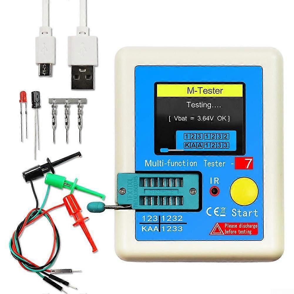 LCR7 Portable Transistor Tester with TFT Display, Accurate Resistor and Capacitor Measurement, Compact Design