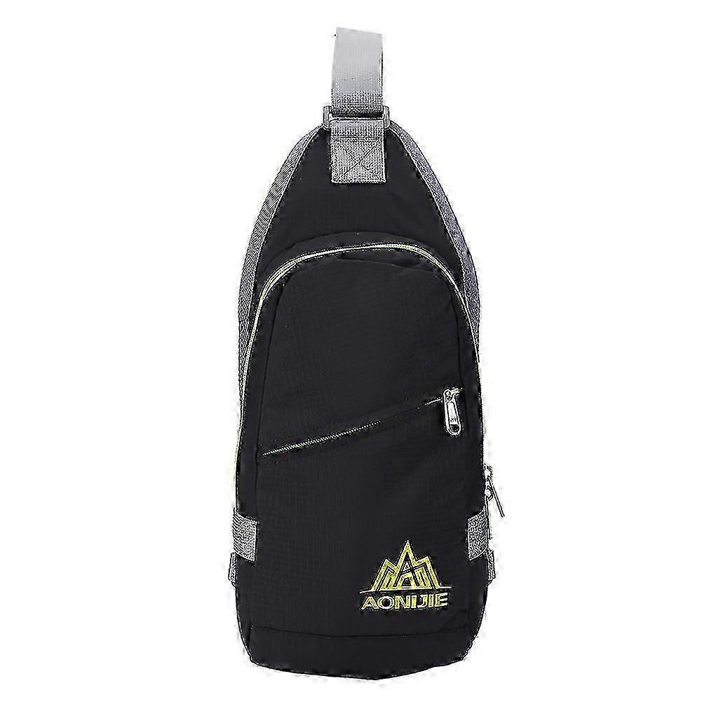 防水ナイロンシングルショルダースリングメッセンジャーバッグチェストクロスポーチ特定のブランド用(ブラック)