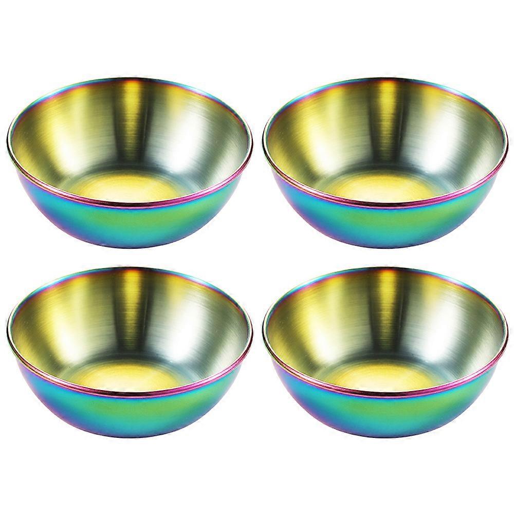 Sauce Dipping Bowls Stainless Steel Multi-functional Used for Sauces and Vinegar 8X8X2.5CM 4Pcs