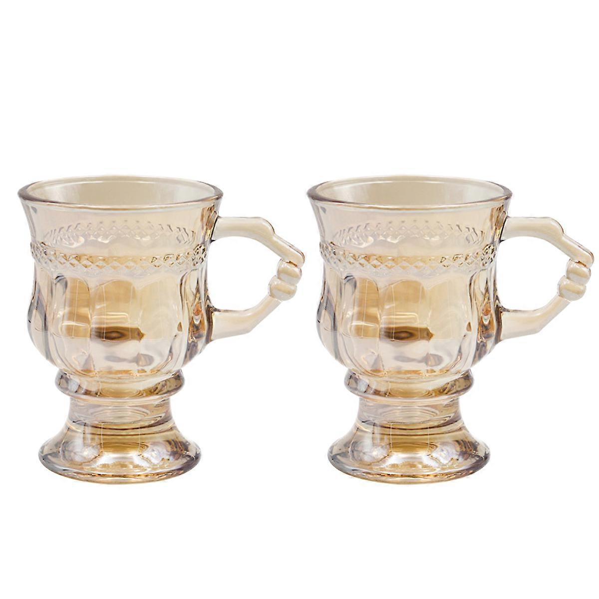 Clear Vintage Glass Goblets Reusable Simple Style 10X9CM 125ml 2Pcs