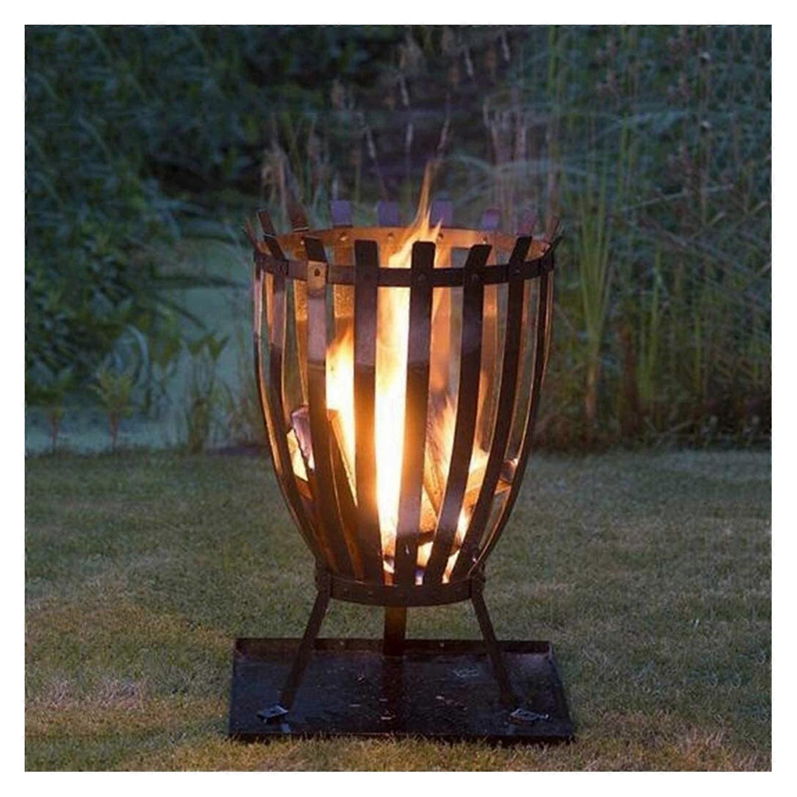 Outdoor Fire Pit, Fire Pit, Table and Storage for Patio, Backyard, with Shelf, Spark Guard, Wood Grate, Poker