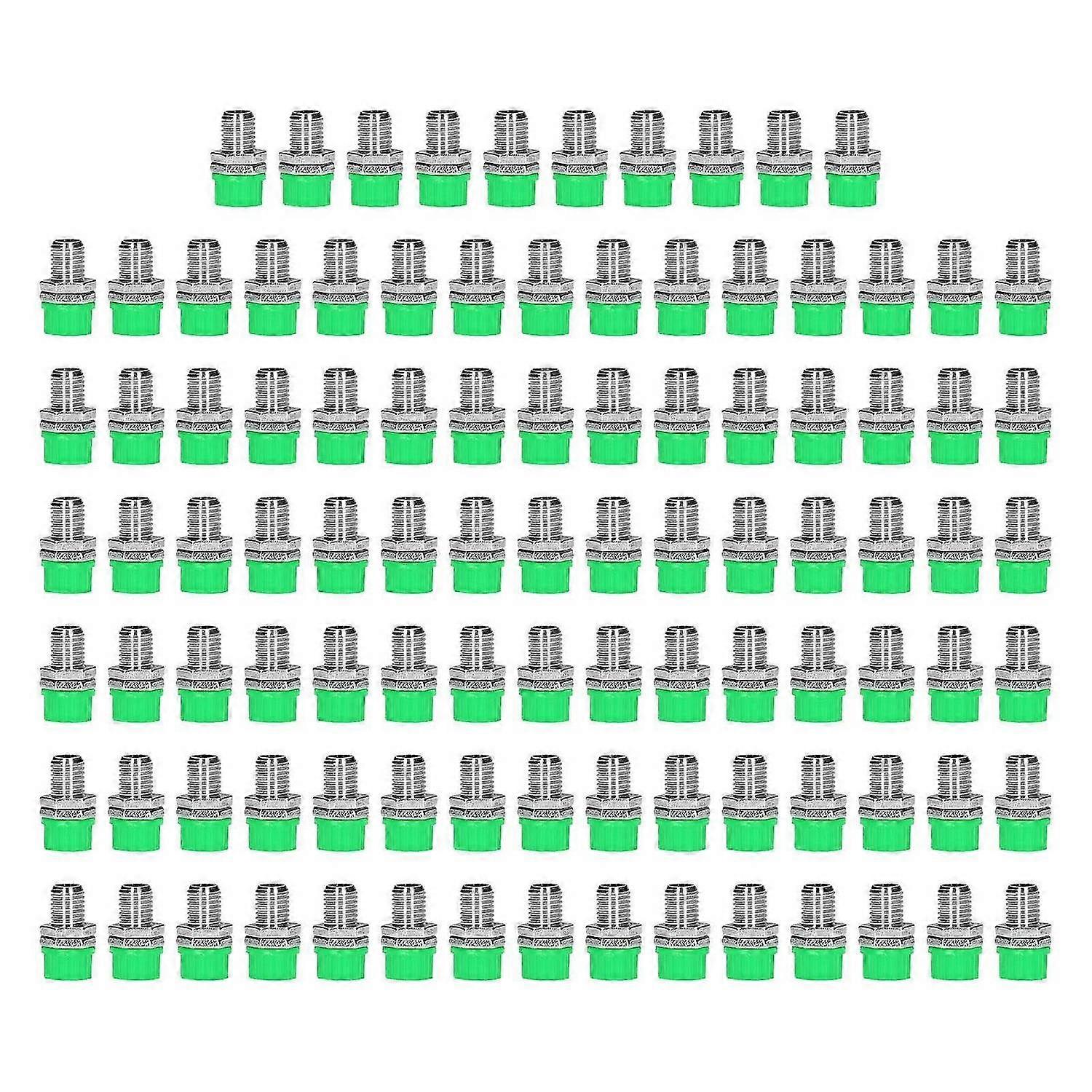 100Pcs 4mm Banana Plug Socket Binding Post Wire Connector Terminal for Industry Electronic EquipmentGreen