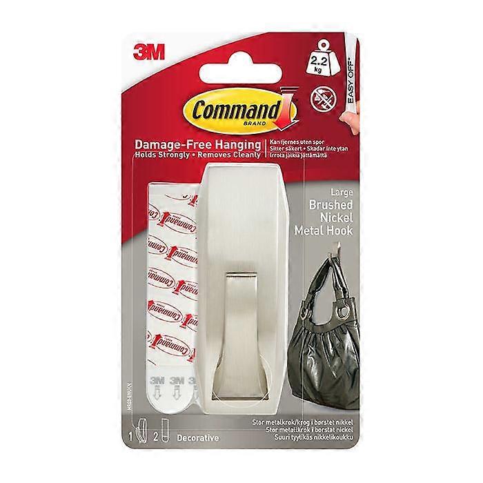 Command MR03-BN Large Modern Reflections Brushed Nickel Metal Hook 2.2kg