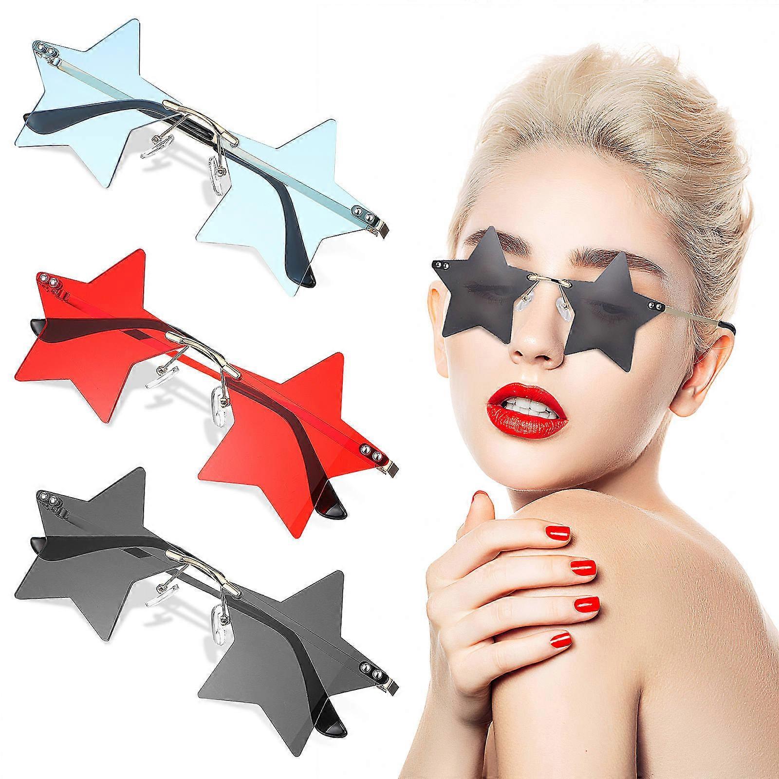 Cool Sunglasses Trendy Star Shape Novelty Glasses Driving 3 Pairs