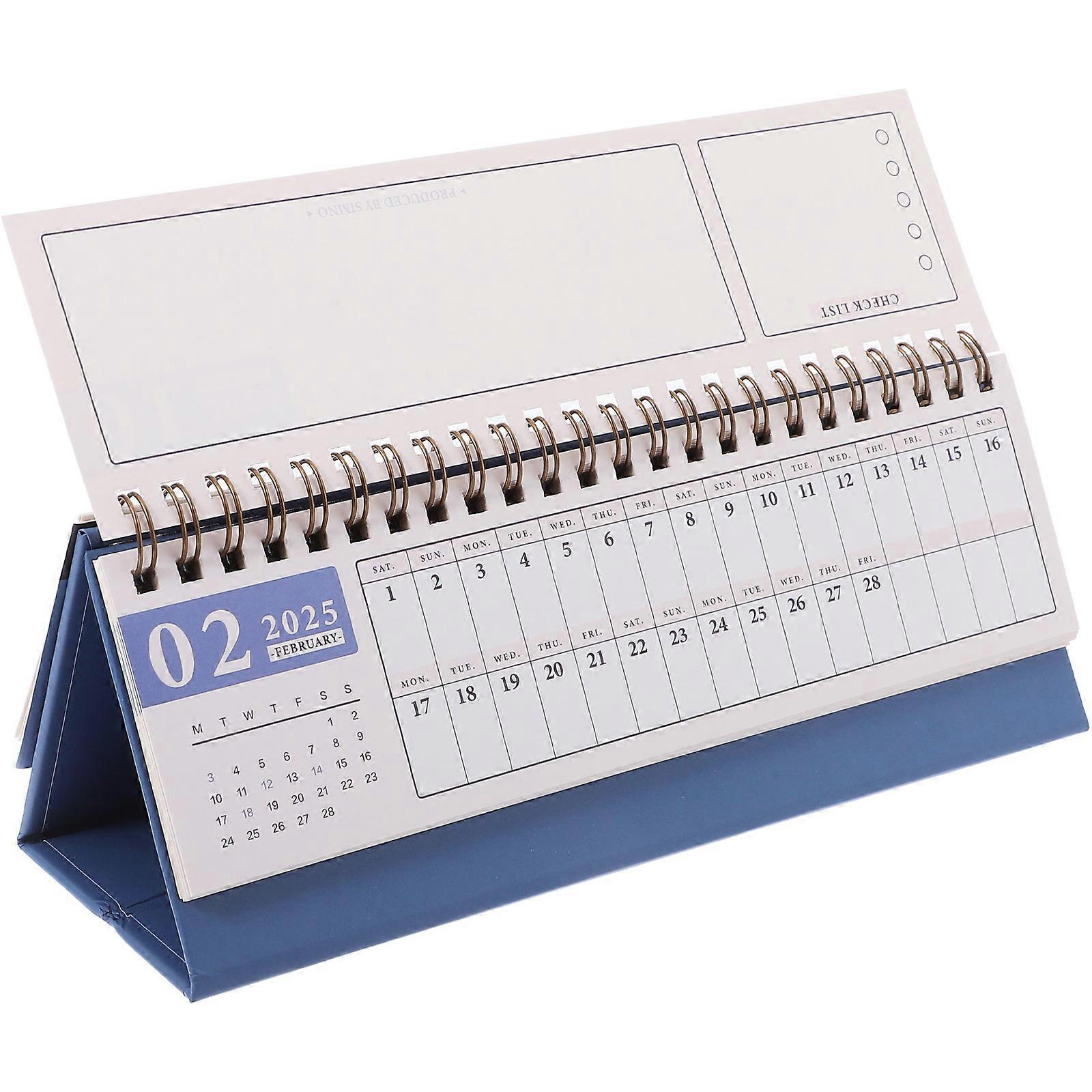 Small Desk Calendar 2025 Horizontal .30X8.00X7.00CM Office Use Memo Recording 1Pack