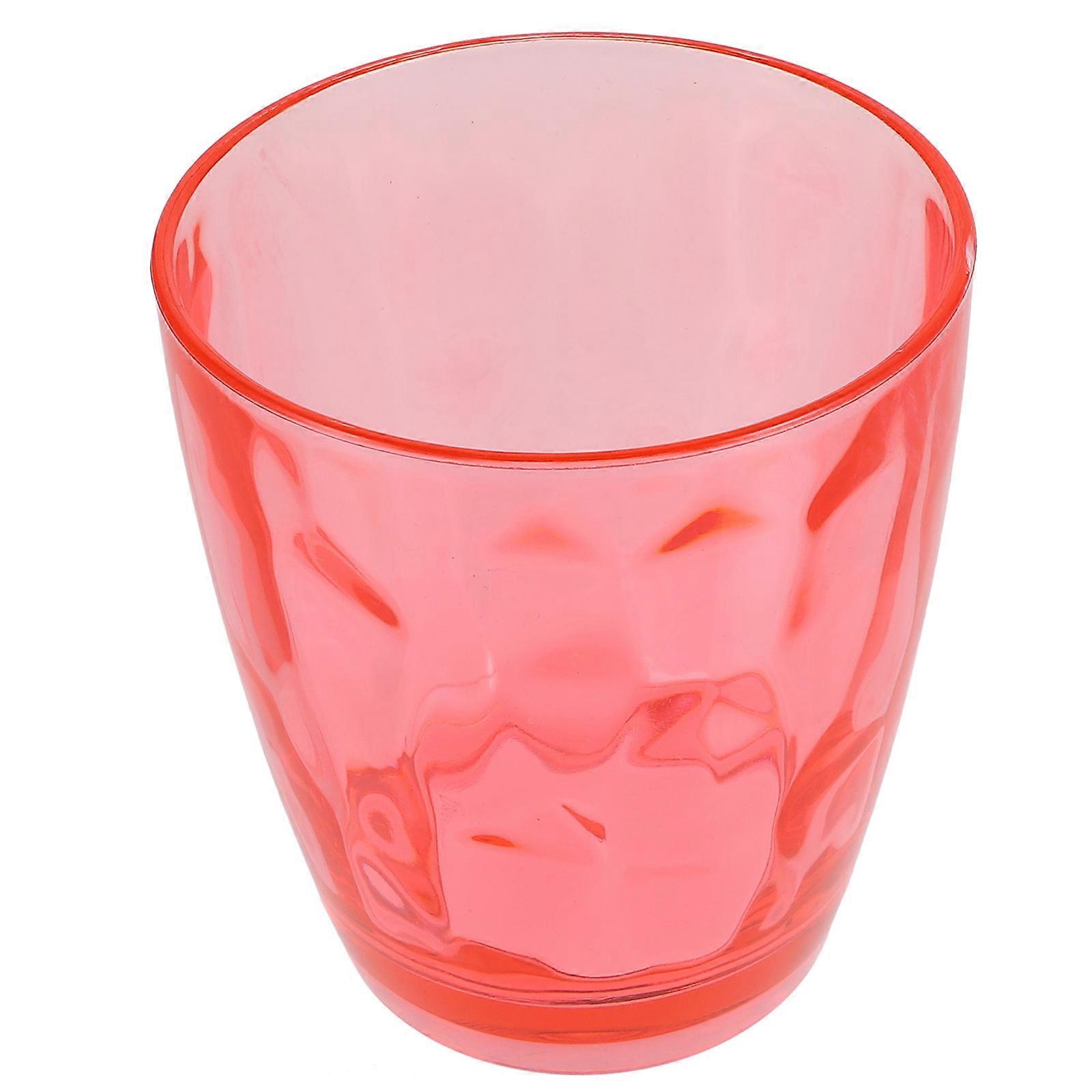 Bar Glassware Reusable Acrylic Drinking Glasses Slip-resistant Square Base Round Body for Hotel Dormitory 9X9X10CM 420ML 1Set