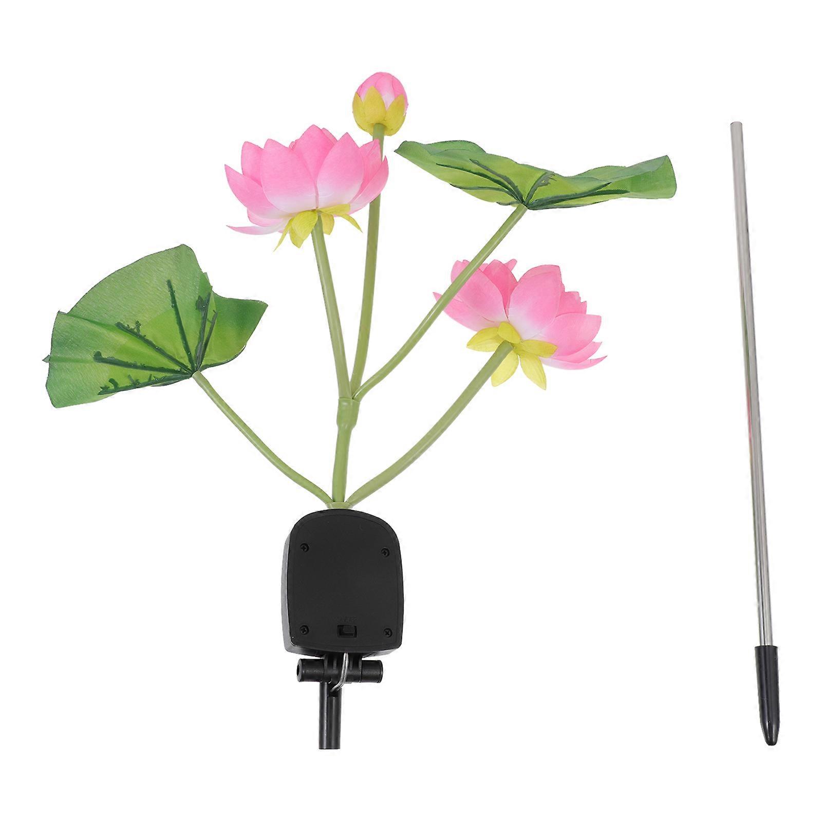 Decorative Insert Lamp Solar Powered Flower Shape Pink 80X22CM Waterproof IP55 1Pc
