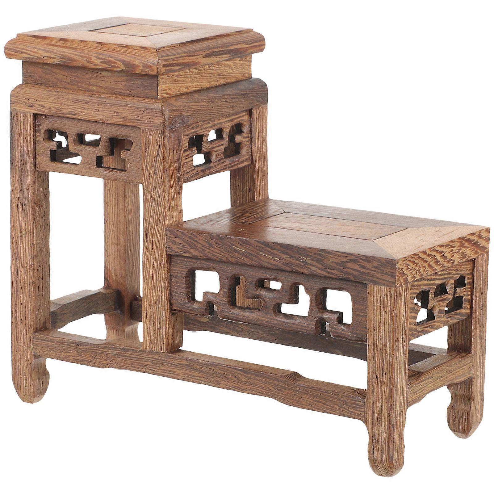 Wooden Plant Stand Base for Indoor Display, Sturdy Holder for Flower Pots, Aquariums, Teapots, Non Deforming Design for Home and Garden Decoration