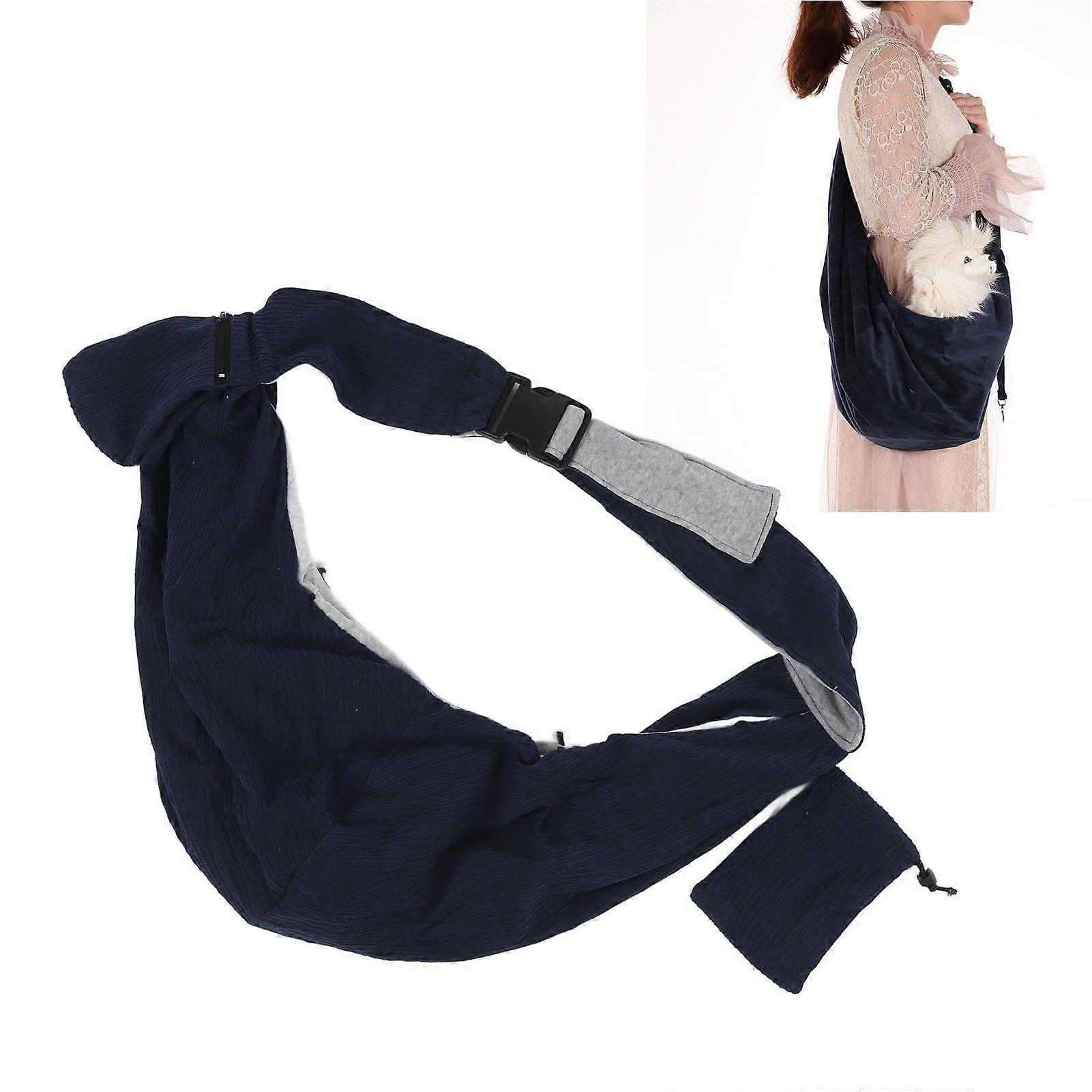 Practical Pet Carrier, Versatile Design, Breathable, Adjustable Strap for Small Pets (Dark Blue)