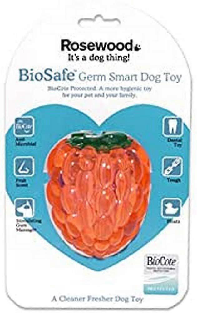 Raspberry BioSafe Dog Toy for Chewing, Eco-Friendly Materials, Durable Design, Small to Medium Dogs