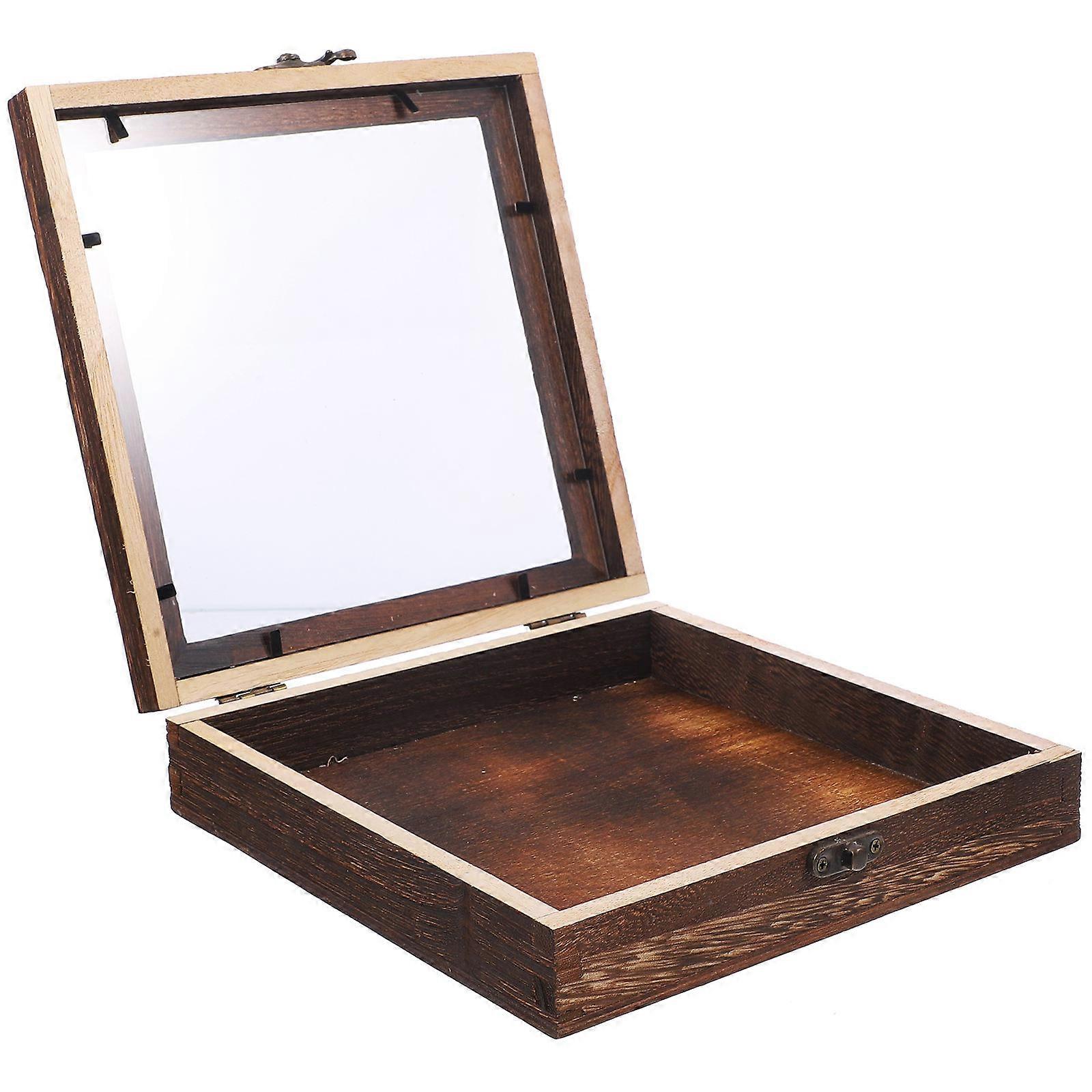 Insect Specimen Photo Frame Wooden Hook Type Box Artists Travel Use Carbon Color Retro Style 1Pack