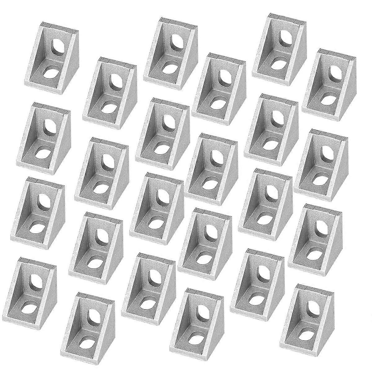 Extrusion Hardware Connector 50Pack Aluminum Alloy Angle Bracket Rigid Connection CNC Routers Silver 2.8 x 2.8 x 2 cm