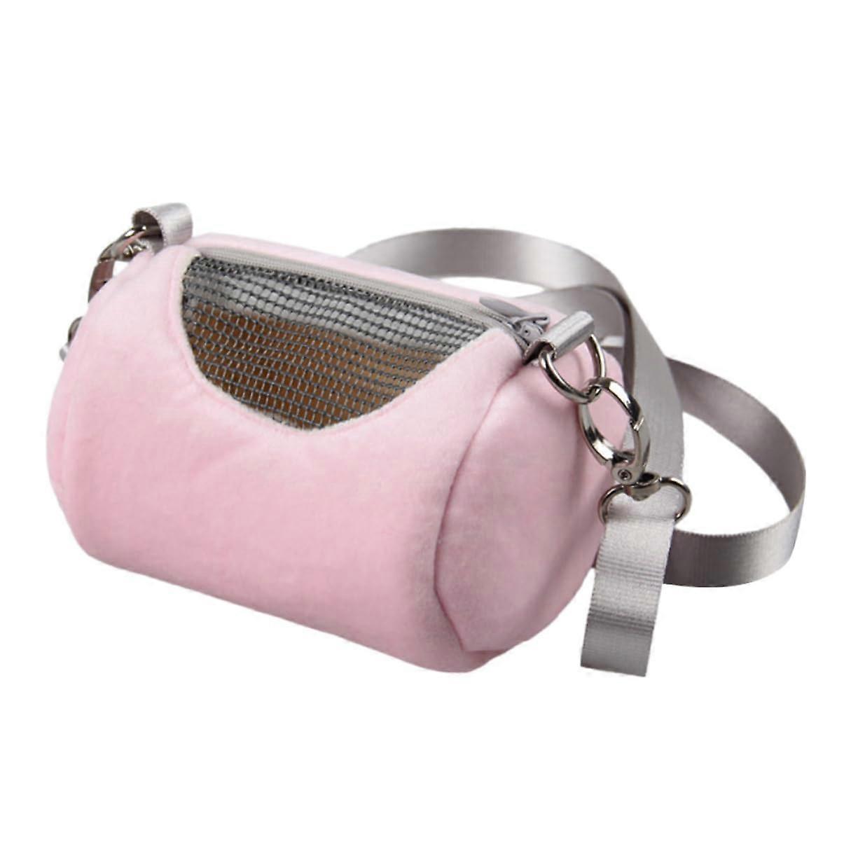 Portable Hamster Carrier Bag, Pink Round Pet Backpack for Travel, Comfortable Straps, Durable Scratch-Resistant Design