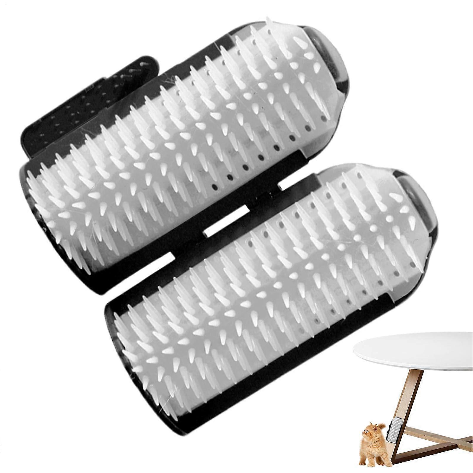 Cat brush, corner brush for cats, corner cat scratcher massage comb with gentle catnip for kittens and dogs, black