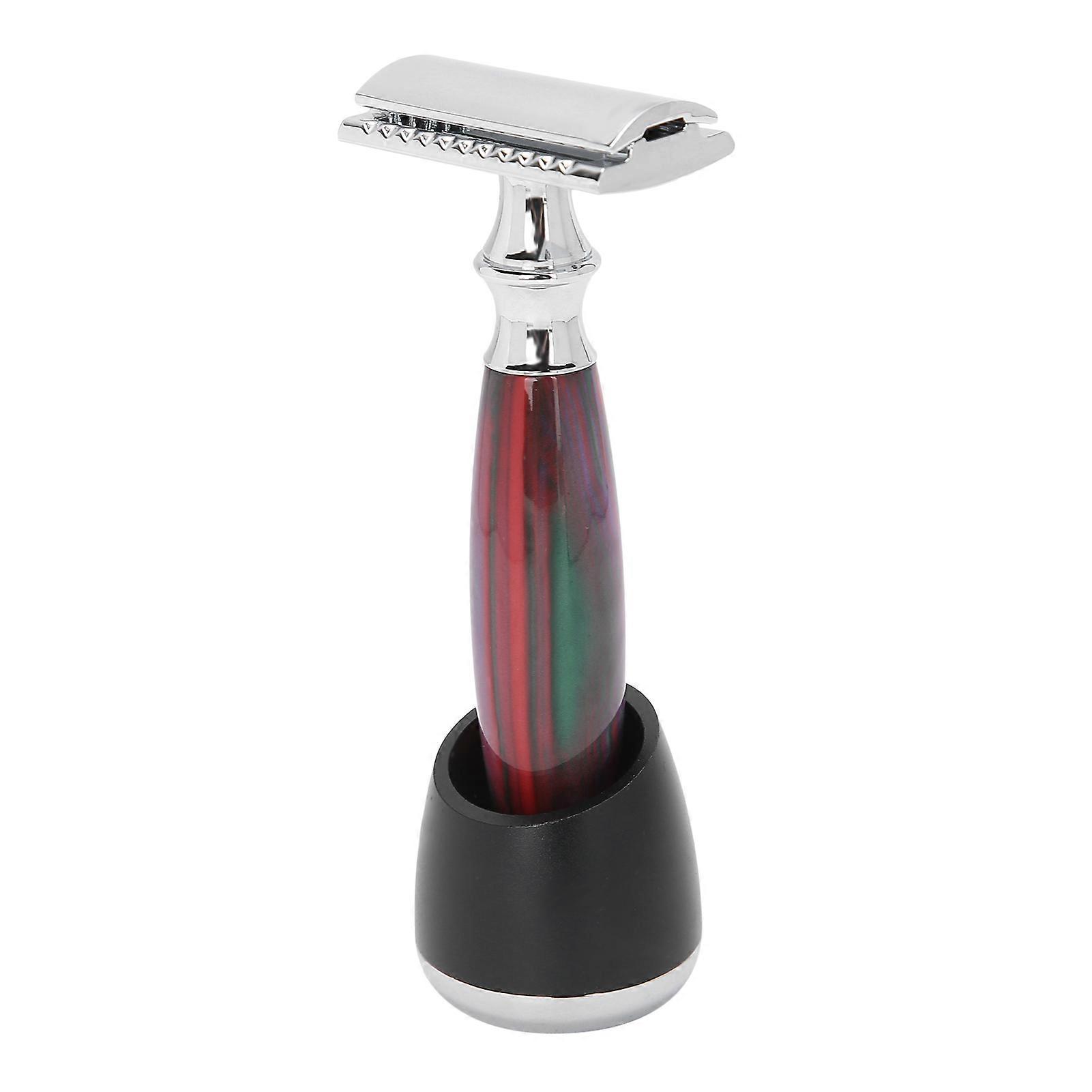 Manual Shaver Razor Holder Stand Base Set Double Edge Razor Handle Shaving SuppliesRed