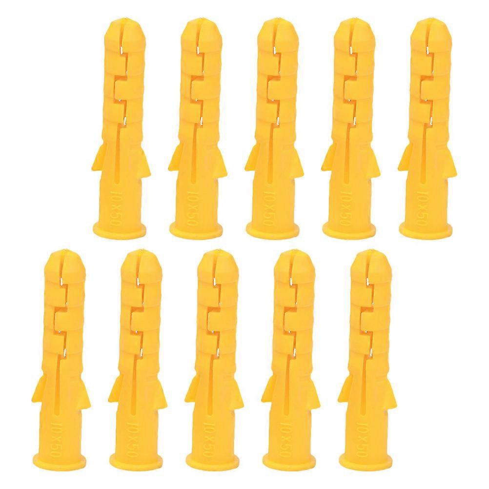 200pcs Yellow Ribbed Plastic Anchor Wall Plastic Expansion Tube Wall Plugs