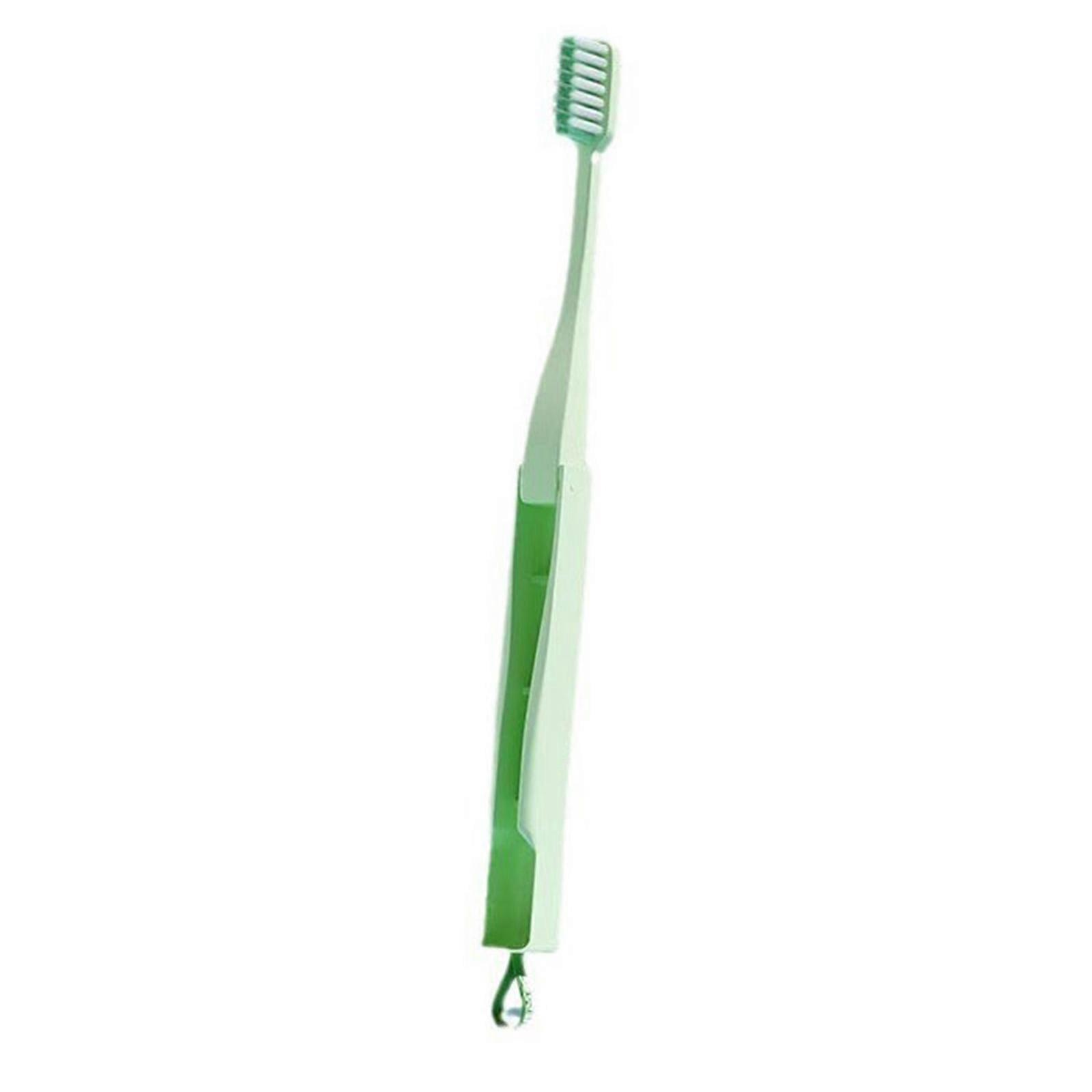 Compact Foldable Toothbrush For Travel With Soft Bristles And Hanging Strap Design Space Saving Manual Toothbrushes Green