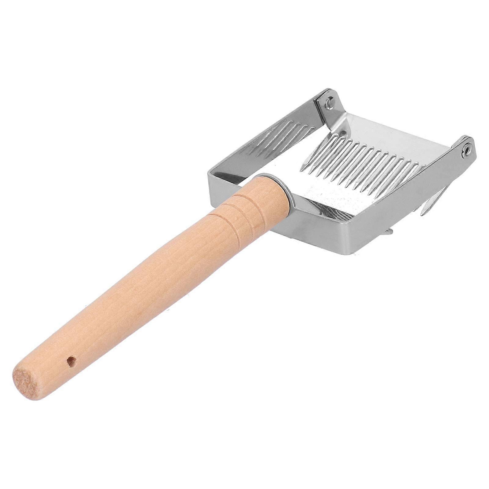 Honey Uncapping Fork Stainless Steel Beekeeping Tool with Wooden Handle for Professional Beekeepers Equipment