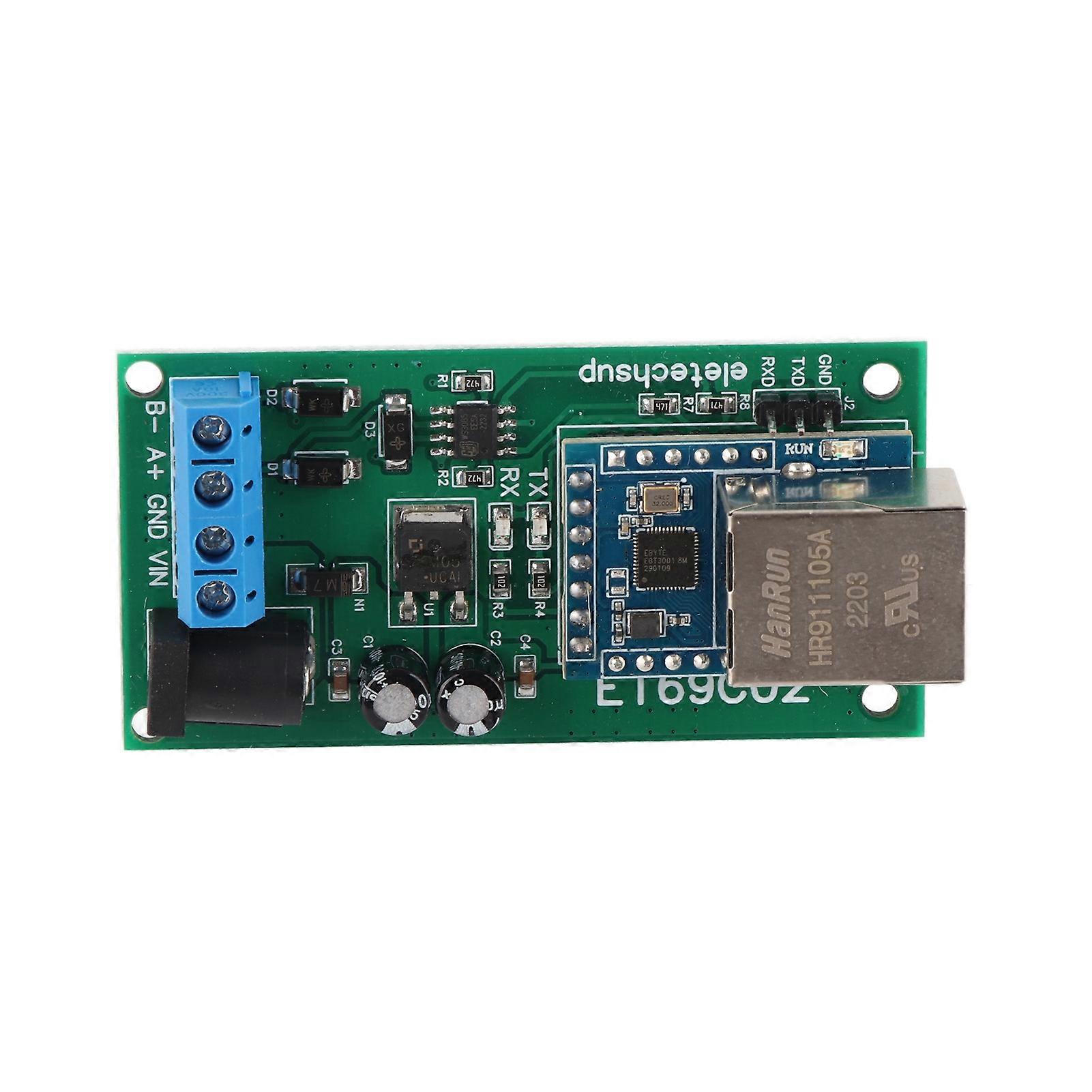 Convertisseur Ethernet vers RS485 9600BPS TVS Protection anti surtension RS485 RTU TCP vers Ethernet UDP TCP Module 12V sans coque