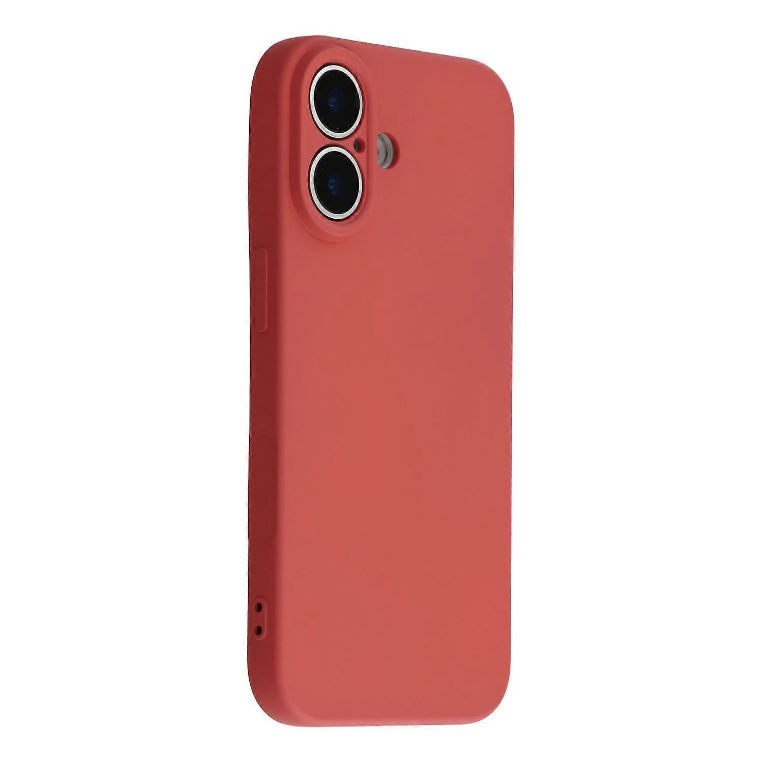 For iPhone 17 Case TPU Back Soft Anti-Scratch Fiber Lining Phone Cover - Hawthorn Red