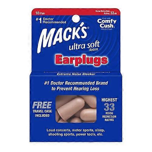 Mack's Ultra Soft Foam Earplugs ,10 Count (Pack of 1)