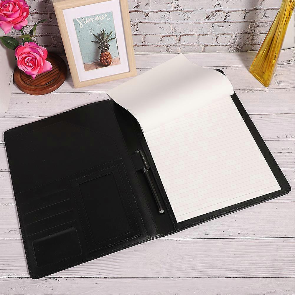 A4 Multifunctional Business Document Meeting Folder with Erasable Note Pad Pen Card Holder