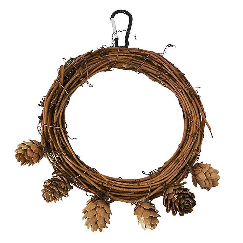 Natural Rattan Bird Swing Hanging Cage Accessory for Parrots, Budgies & Cockatiels – Durable, Safe & Chew Resistant Pet Bird Toy for Climbing & Play
