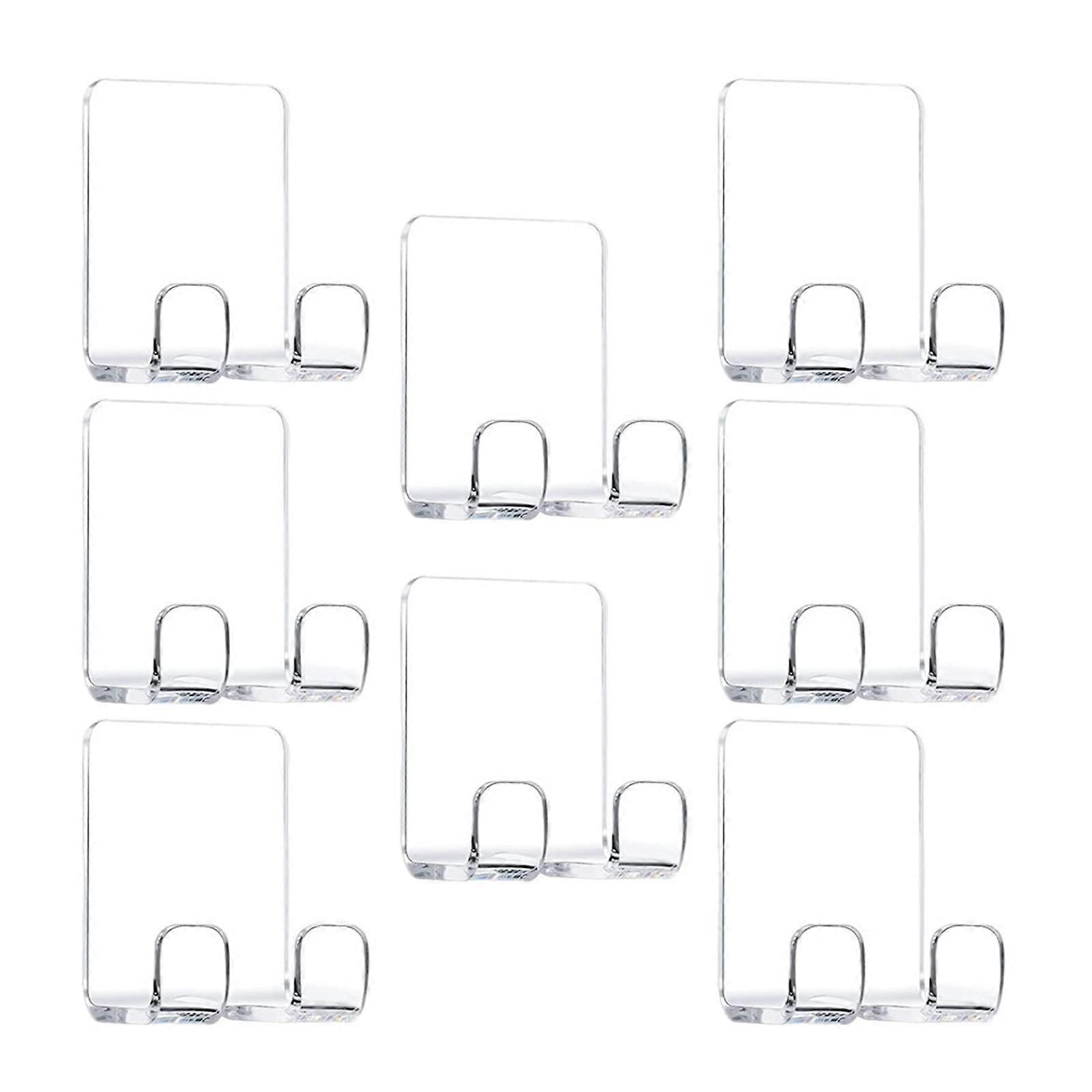 8 Reusable Adhesive Hooks Suction Cup Hangers Transparent Black Towel Hooks Waterproof Strong Hold 8 Pack