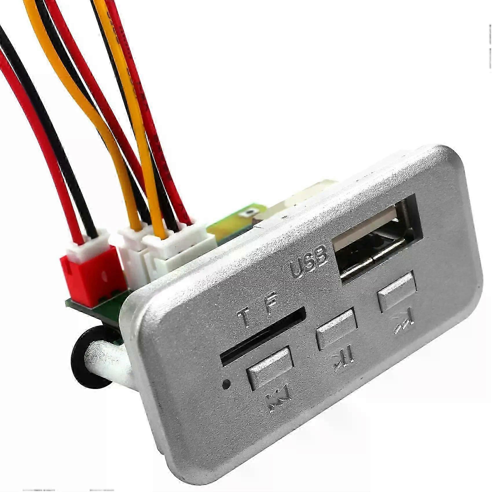 019V Bluetooth 50 MP3 Player Module 12V Car FM Radio Module Support TF (Silver)