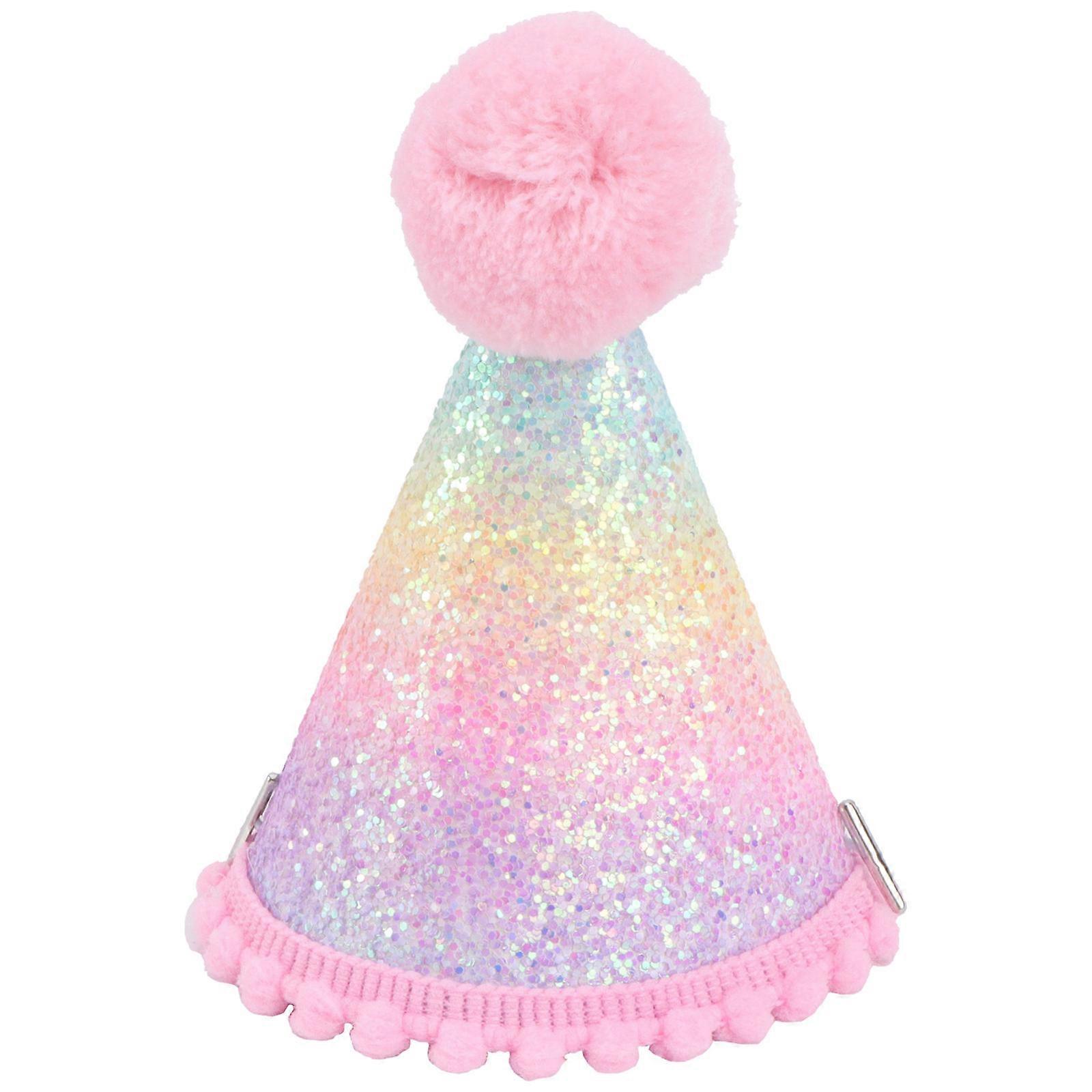 Hemoton 1Pc Adorable Baby Birthday Ball Hat Rainbow Crown Hat for Party
