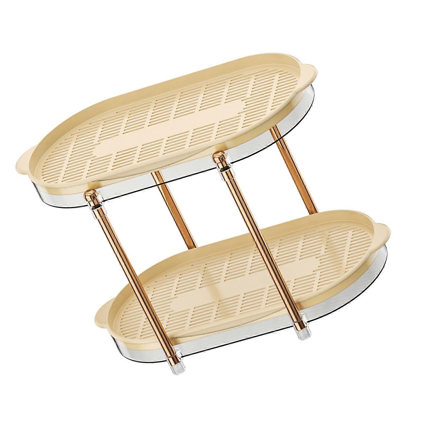 Office & Home Double Layer Cup Organize with Drain Tray Space Efficient 2 Layer Cup Holder Cup Drainer for Desk Neat cream white