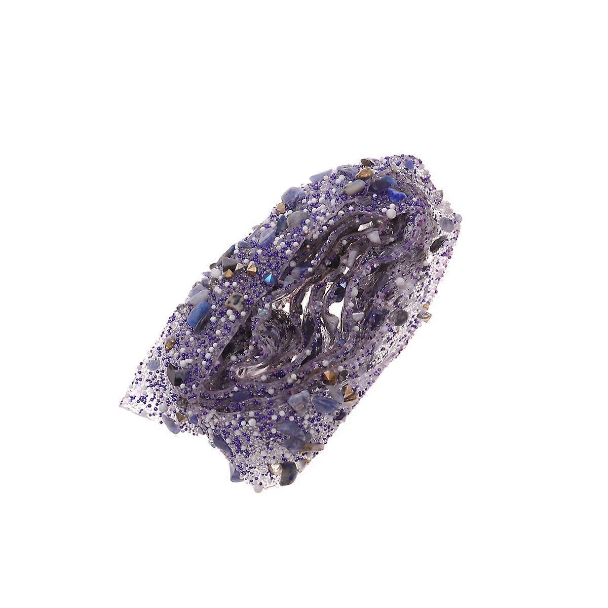 Colorful Rhinestone Shell Trim for Decor Use Purple 1 Meter 2cm Width