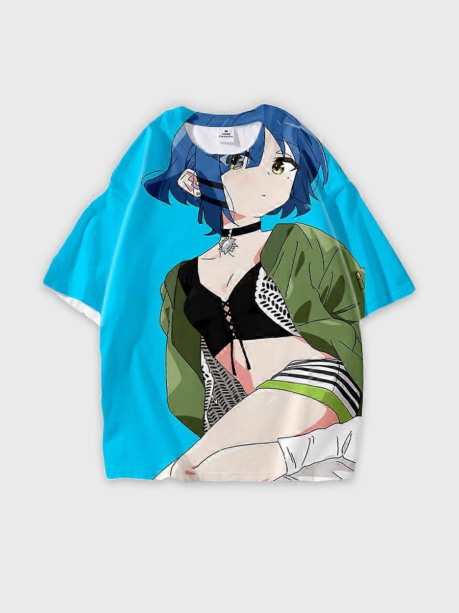 T-shirt round neck Role Pattern loose short sleeve D514