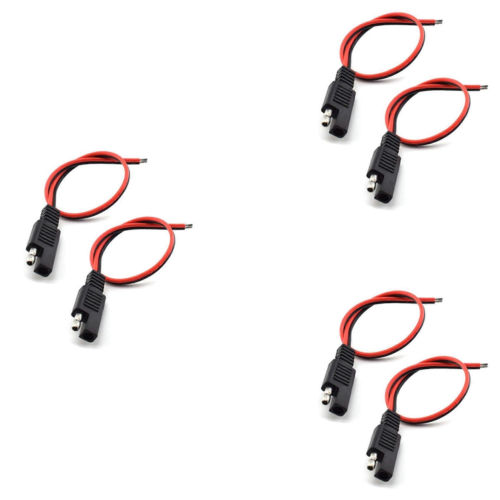 6 Pcs 18AWG SAE Extension Cable 2-Pin SAE Quick Connector Disconnect Plug 10A Solar Battery Panel SA
