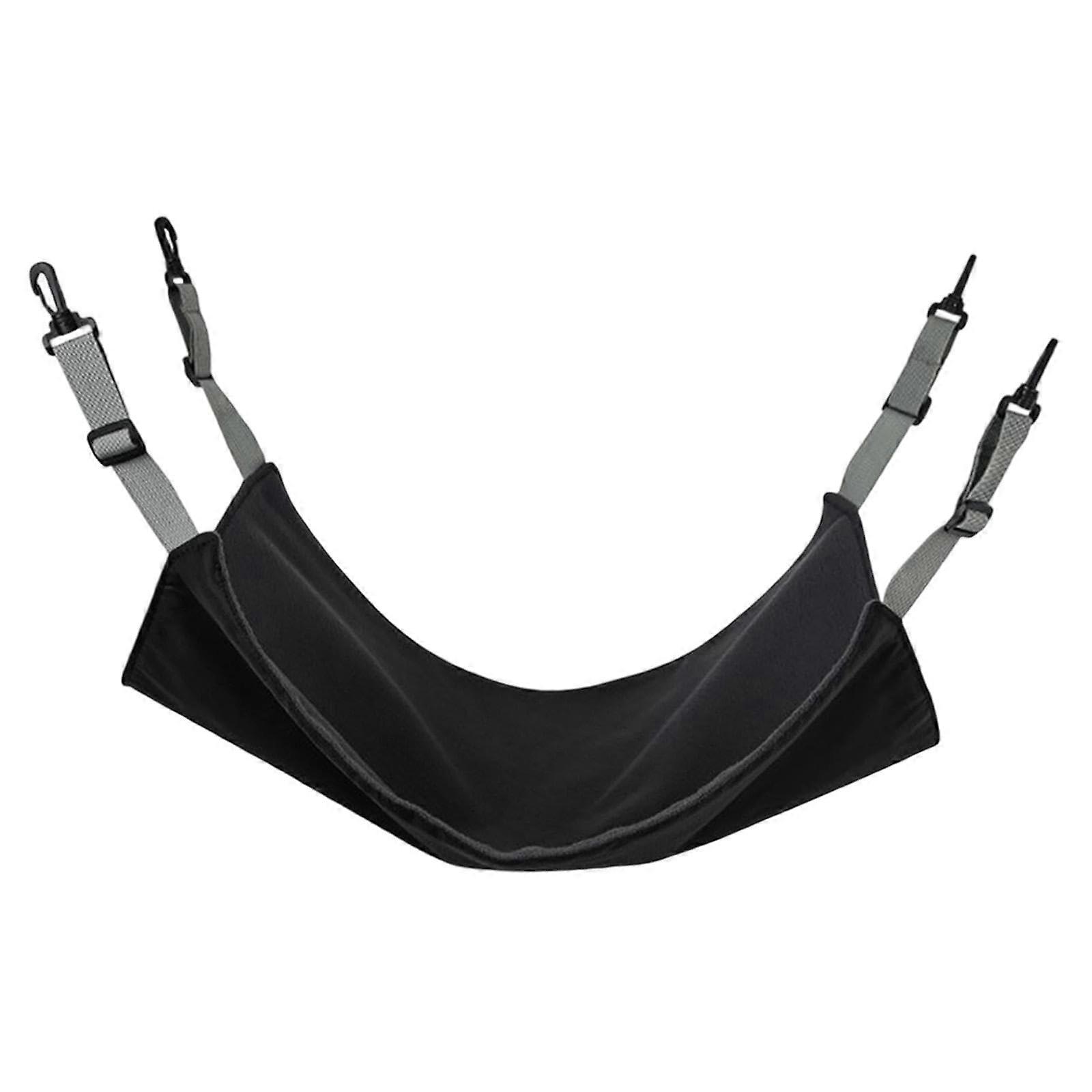 Reversible Cat Hanging Hammock DoubleSided Hanging Bed with Hooks Pet Cage Hammock for Small Animals Puppy Rabbit, Black