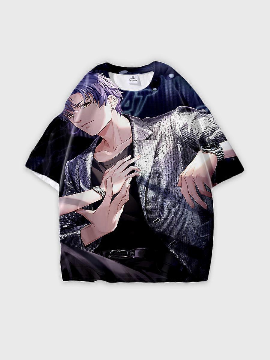 T-shirt round neck Role Pattern loose short sleeve E3468