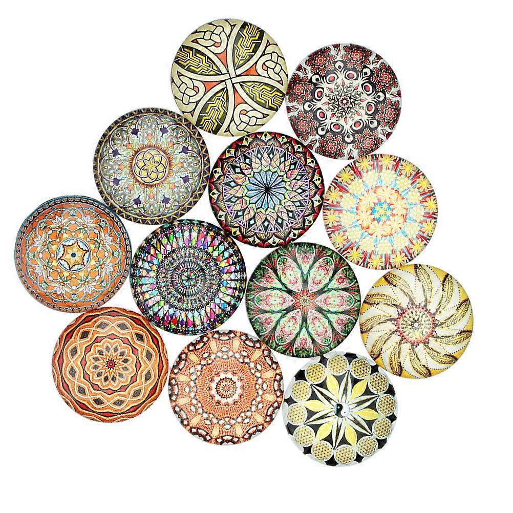 Crystal Glass Sticker 20Set Beautiful Home Decoration Assorted Color Round Smooth Pattern Design