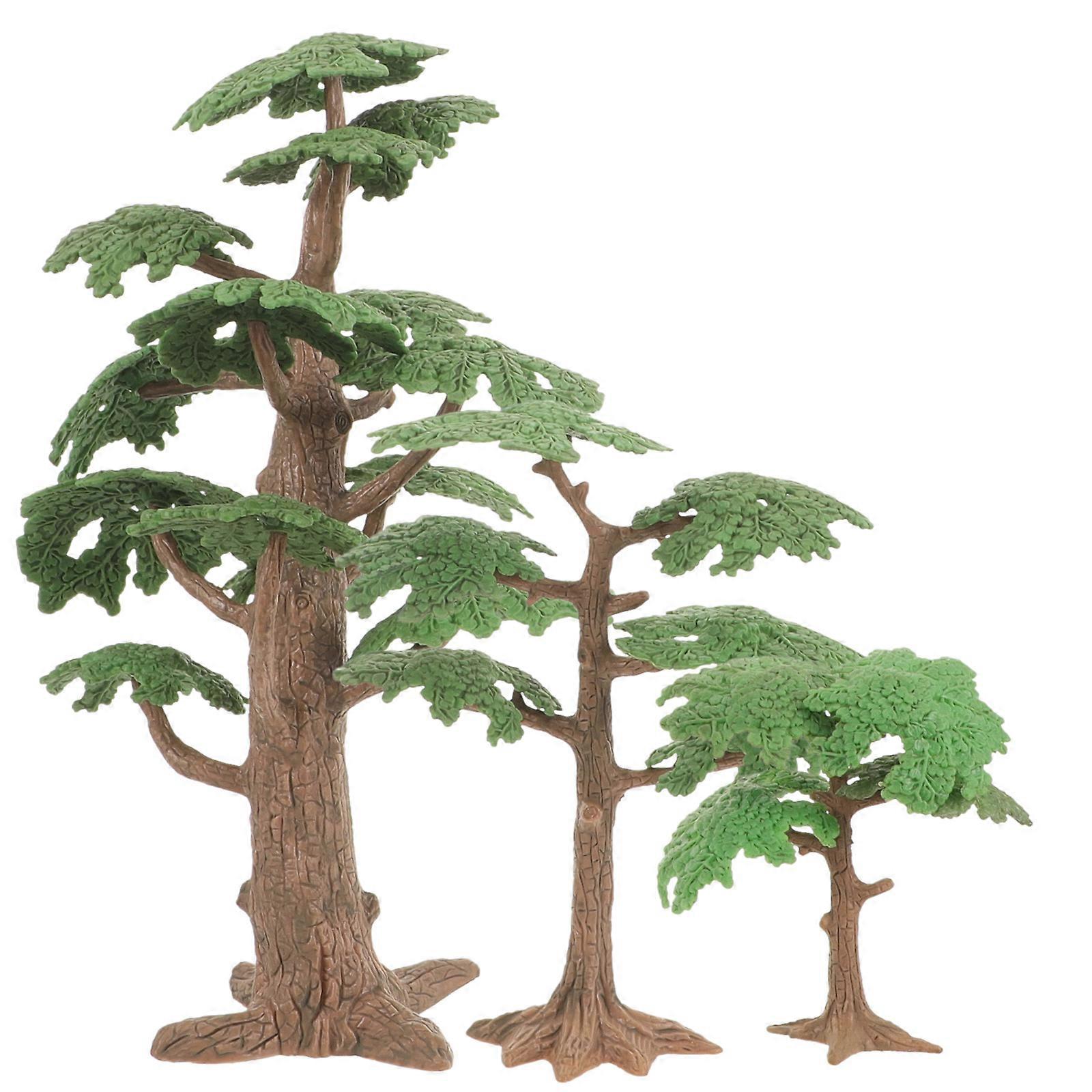 3pcs Miniature Realistic Tree Models for DIY Sand Table Landscaping, Micro Scenery Decor for Small Gardens