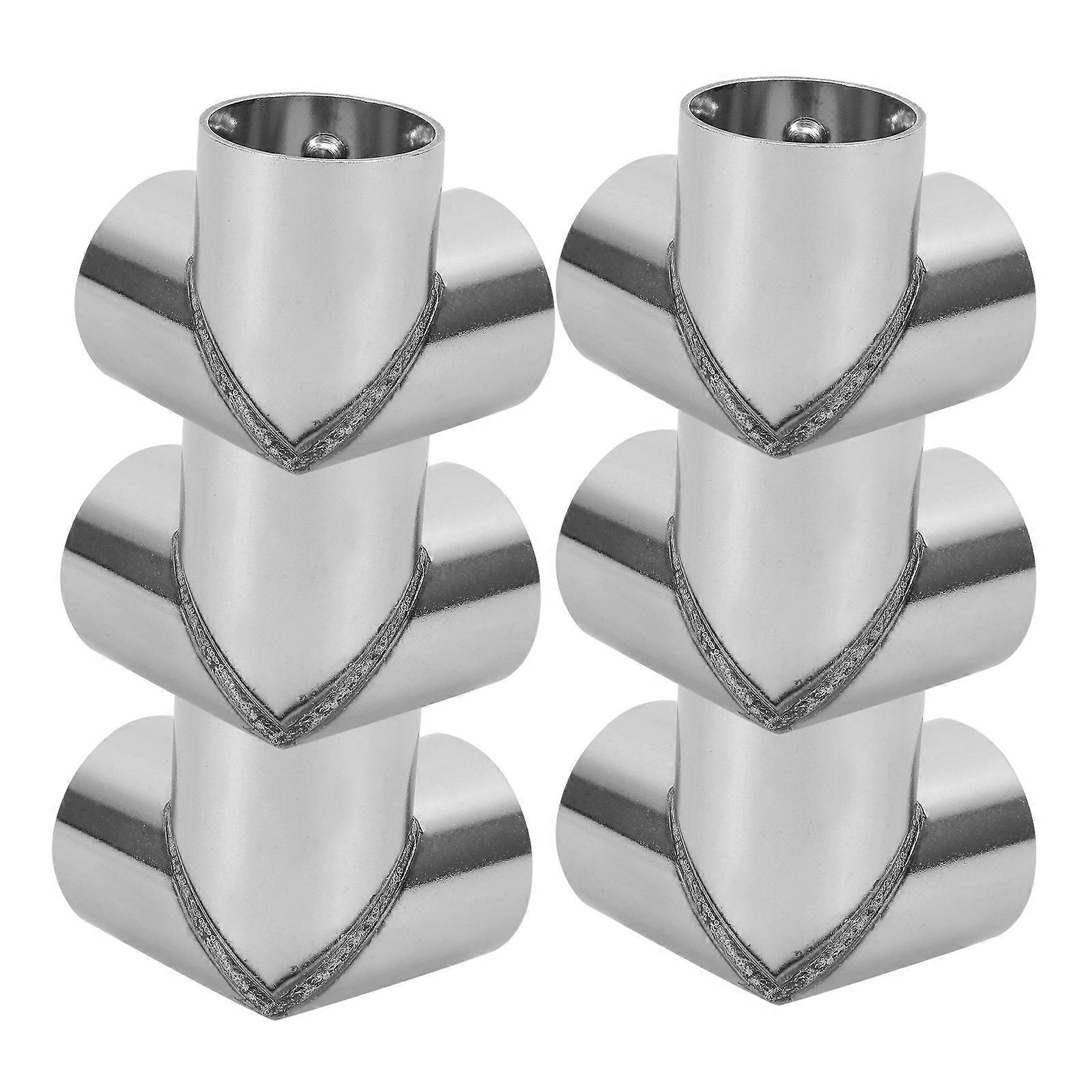 Stainless Steel 3 Way Connector Clamp for Home Use Quick Pipe Connection Silver 6 Pcs