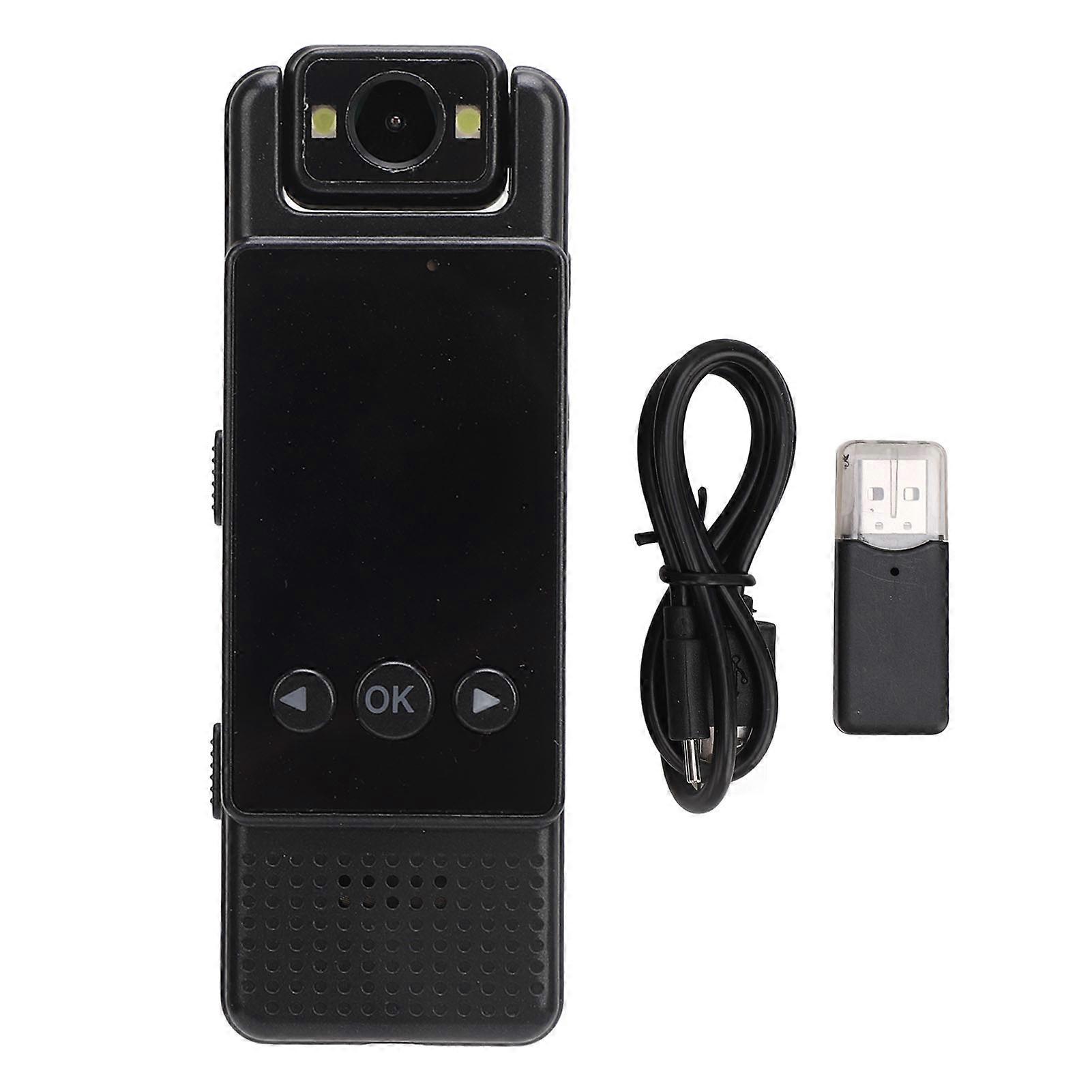 Body Worn Camera WiFi 1080P HD Night Vision Motion Detection Loop Recording Wearable Pocket Video Recorder with Back Clip and APP for Security Guard