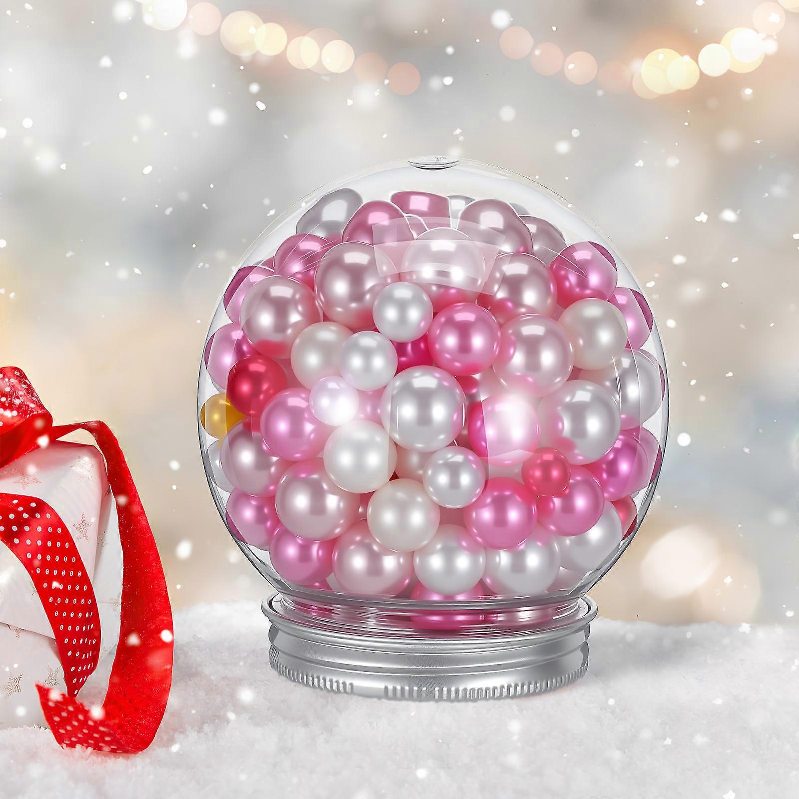 Clear Plastic Snow Globe Balls with Aluminum Caps – 8pcs DIY Holiday Decorations for Christmas Trees, Festive Gifts & Creative Crafting – Compact &