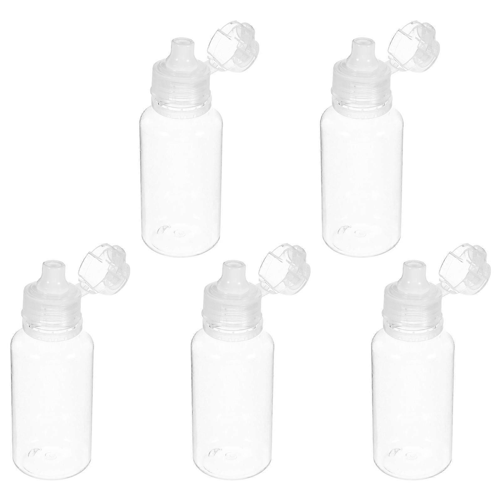 Portable Squeeze Honey Bottle Transparent Plastic Leak-Proof Design For Culinary Needs 5Pcs