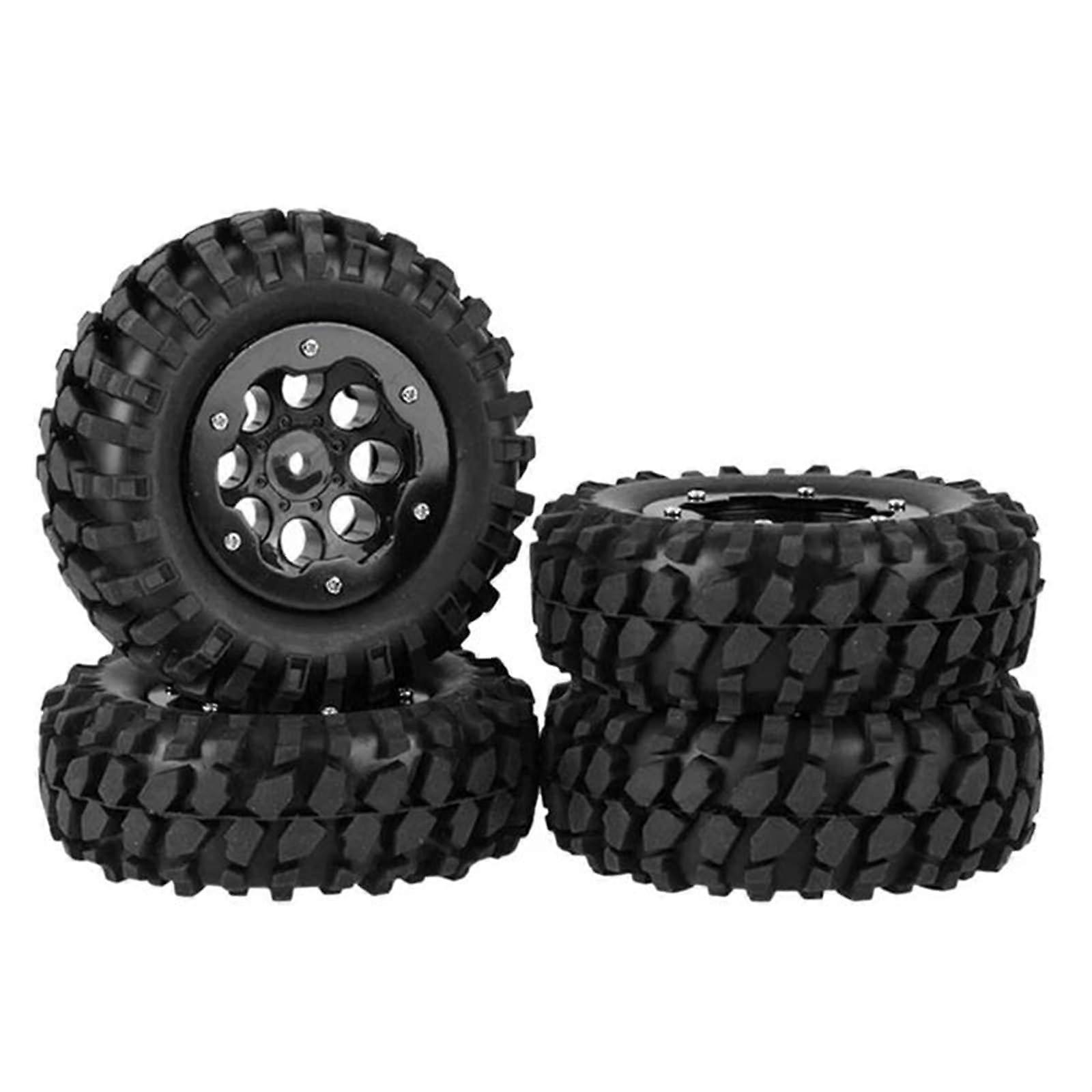 RC Tires Compatible with MN D90 D130 RGT MST 1.9 Inch Metal Beadlock Wheels 96mm Soft Tires for 1/10 4WD RC Vehicles