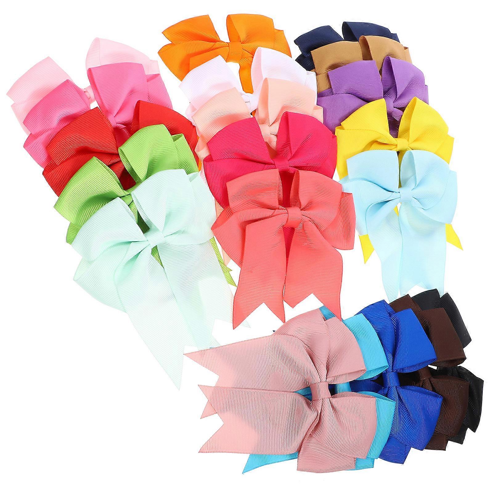 20ks Bowknot gumičky na vlasy elastické držiaky na chvost na večierky a každodenné nosenie Robustné vlasové doplnky pre tínedžerov Náhodný výber farieb