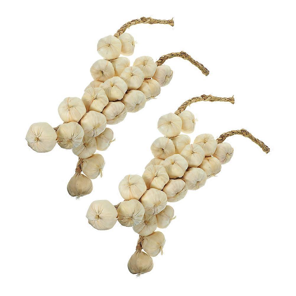 Lifelike Fake Garlic Hanging String for Decoration Multi Color Foam Made 4PCS 6.5 Inches